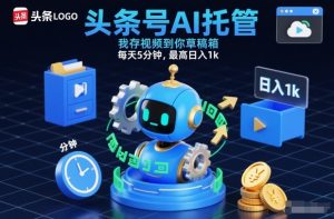 头条号AI托管，我存视频到你草稿箱，每天5分钟，最高日入1k【揭秘】-万象聊项目