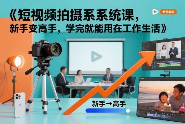 短视频拍摄系统课，新手变高手，学完就能用在工作生活-万象聊项目