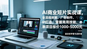 AI商业短片实战课,全流程拆解、广告制作、IP打造,掌握商用技能,单项目报价1000-5000元-万象聊项目