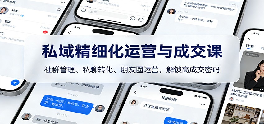 私域精细化运营与成交课：社群管理、私聊转化、朋友圈运营，解锁高成交密码-万象聊项目
