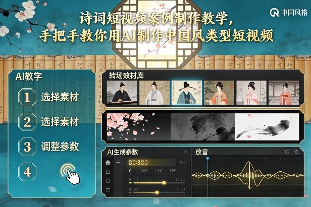 古诗词短视频案例制作教学，手把手教你用AI制作中国风类型短视频-万象聊项目