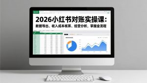 2026小红书对账实操课:数据导出、收入成本核算、经营分析,掌握全流程-万象聊项目