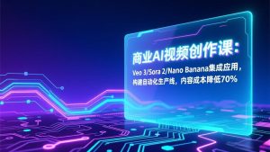 商业AI视频创作课：Veo 3/Sora 2/Nano Banana集成应用，构建自动化生产线，内容成本降低70%-万象聊项目
