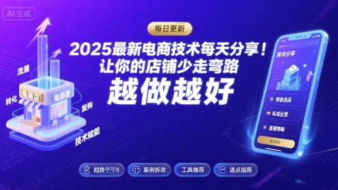 2025最新电商技术每天分享，让你的店铺少走弯路，越做越好(更新26年01月)-万象聊项目
