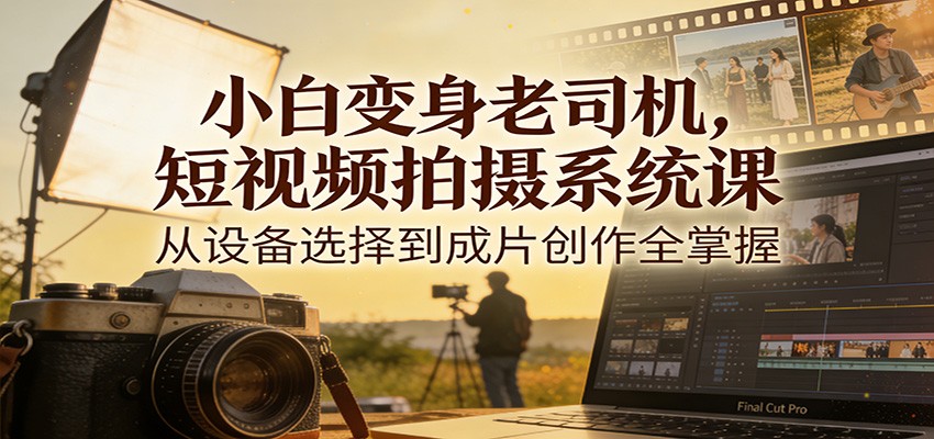 小白变身老司机，短视频拍摄系统课，从设备选择到成片创作全掌握-万象聊项目