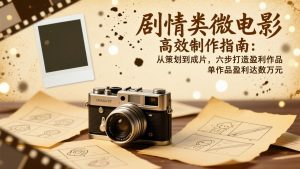 剧情类微电影高效制作指南:从策划到成片,六步打造盈利作品,单作品盈利达数万元-万象聊项目