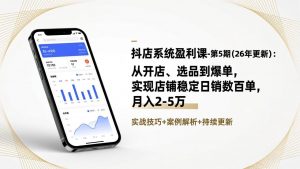 抖店系统盈利课-第5期(26年更新-万象聊项目