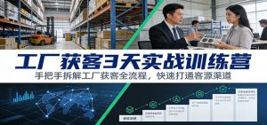 工厂获客3天实战训练营：手把手拆解工厂获客全流程，快速打通客源渠道-万象聊项目
