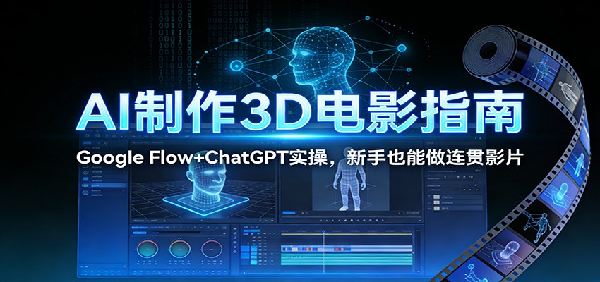AI制作3D电影指南：Google Flow+ChatGPT实操，新手也能做连贯影片-万象聊项目