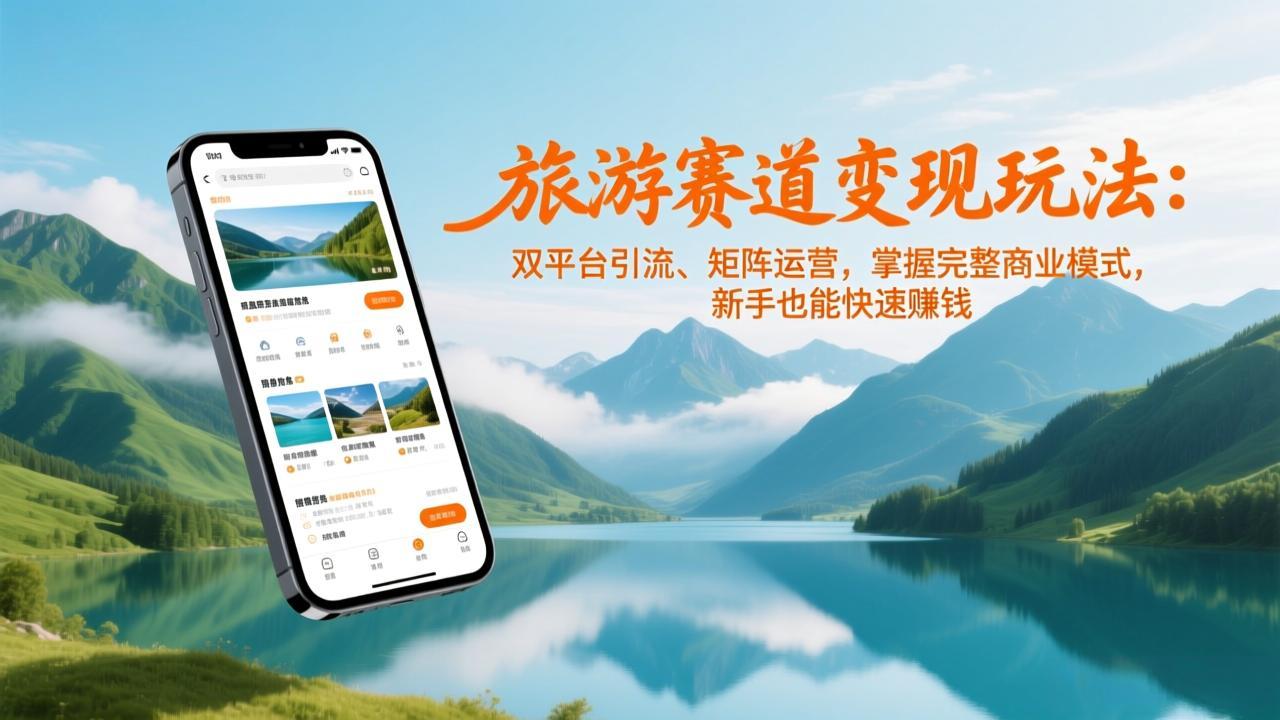 旅游赛道变现玩法：双平台引流、矩阵运营，掌握完整商业模式，新手也能快速赚钱-万象聊项目