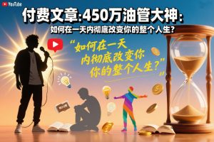 付费文章:450万油管大神:如何在一天内彻底改变你的整个人生?-万象聊项目