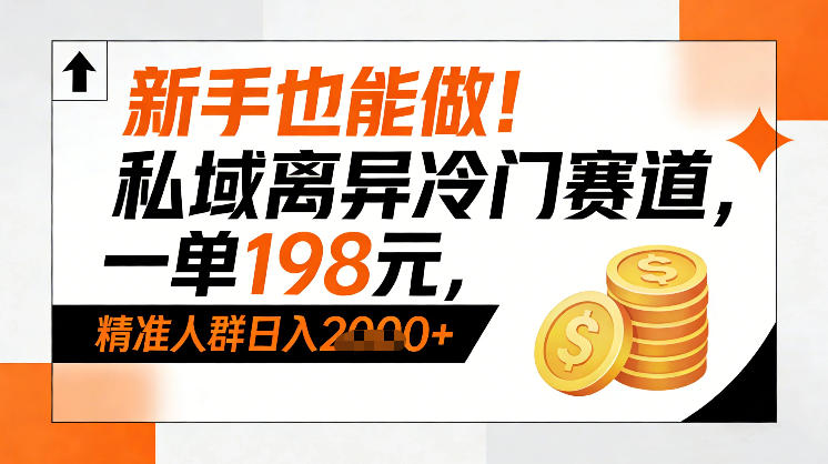 新手也能做！私域离异冷门赛道，一单198，精准人群日入1k+-万象聊项目