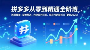 拼多多从零到精通全阶班,流量爆破、疑难解决,构建盈利体系,单店月销破百万(更新2026-万象聊项目