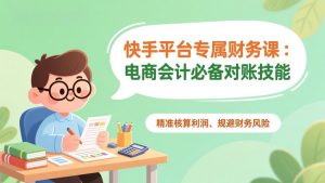 快手平台专属财务课:电商会计必备对账技能,精准核算利润、规避财务风险-万象聊项目