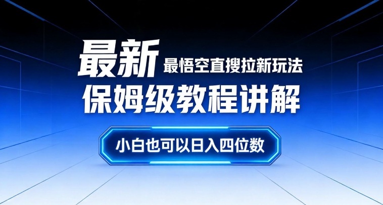 最新最悟空直搜拉新玩法保姆级教程讲解，小白也可以日入四位数-万象聊项目