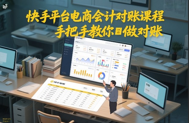 快手平台电商会计对账课程，手把手教你做对账-万象聊项目