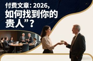 付费文章:2026,如何找到你的“贵人”?-万象聊项目