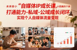 自媒体IP成长课,未来做小而美的个体,打通能力-私域-公域成长闭环,实现个人自媒体流量变现-万象聊项目