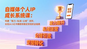 自媒体个人IP成长系统课:构建“能力-私域-公域”闭环,实现从小红书爆款到稳定变现的全链路-万象聊项目