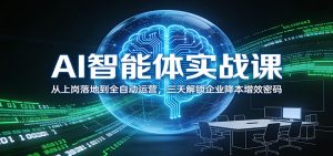 AI智能体实战课:从上岗落地到全自动运营,三天解锁企业降本增效密码-万象聊项目