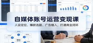 自媒体账号运营变现课:人设定位、爆款选题、广告植入,打通商业闭环-万象聊项目