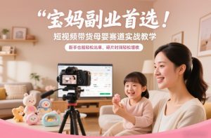 宝妈副业首选！短视频带货母婴赛道实战教学，新手也能轻松出单，碎片时间轻松增收-万象聊项目