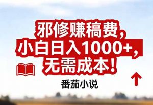 番茄小说赚稿费邪修玩法无需成本,真实日入1000+,超级简单!-万象聊项目
