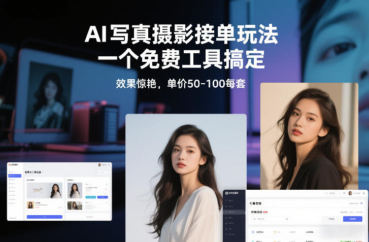 AI写真摄影接单玩法，一个免费工具搞定，效果惊艳，单价50-100每套-万象聊项目