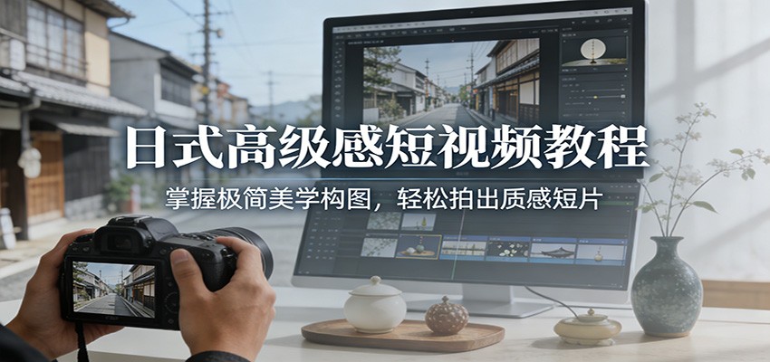 日式高级感短视频教程：掌握极简美学构图，轻松拍出质感短片-万象聊项目