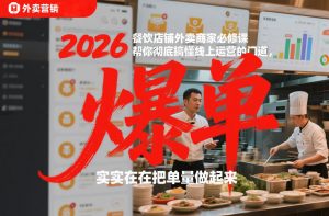 2026餐饮店铺外卖商家必修课,帮你彻底搞懂线上运营的门道,实实在在把单量做起来-万象聊项目