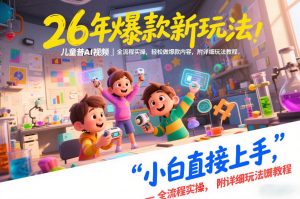 26年爆款新玩法,儿童科普AI视频,全流程实操,轻松做爆款内容,小白直接上手,附详细玩法教程-万象聊项目