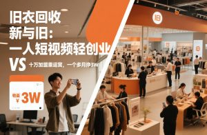 旧衣回收“新”与“旧”:一人短视频轻创业,VS十万加盟重运营,一个多月挣3W【揭秘】-万象聊项目