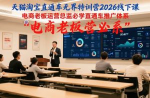 天猫淘宝直通车无界特训营2026线下课,电商老板运营总监必学直通车推广体系-万象聊项目