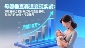 母婴垂直赛道变现实战:深度解析三大阶段起号与选品逻辑,打造月销10万+带货账号-万象聊项目