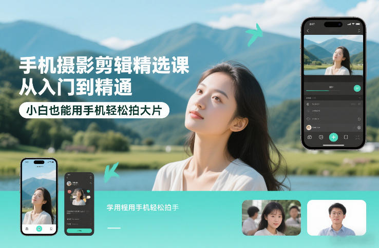 手机摄影剪辑精选课，从入门到精通，小白也能用手机轻松拍大片-万象聊项目