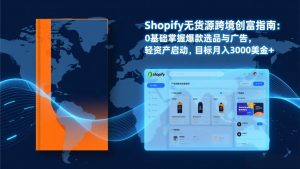 Shopify爆款打法实战：从选品到广告投放，复制爆款模型，驱动独立站月销售额破万刀-万象聊项目