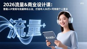 2026流量&商业设计课：普通人IP变现与流量转化心法，打造年入50万+可持续个人事业-万象聊项目