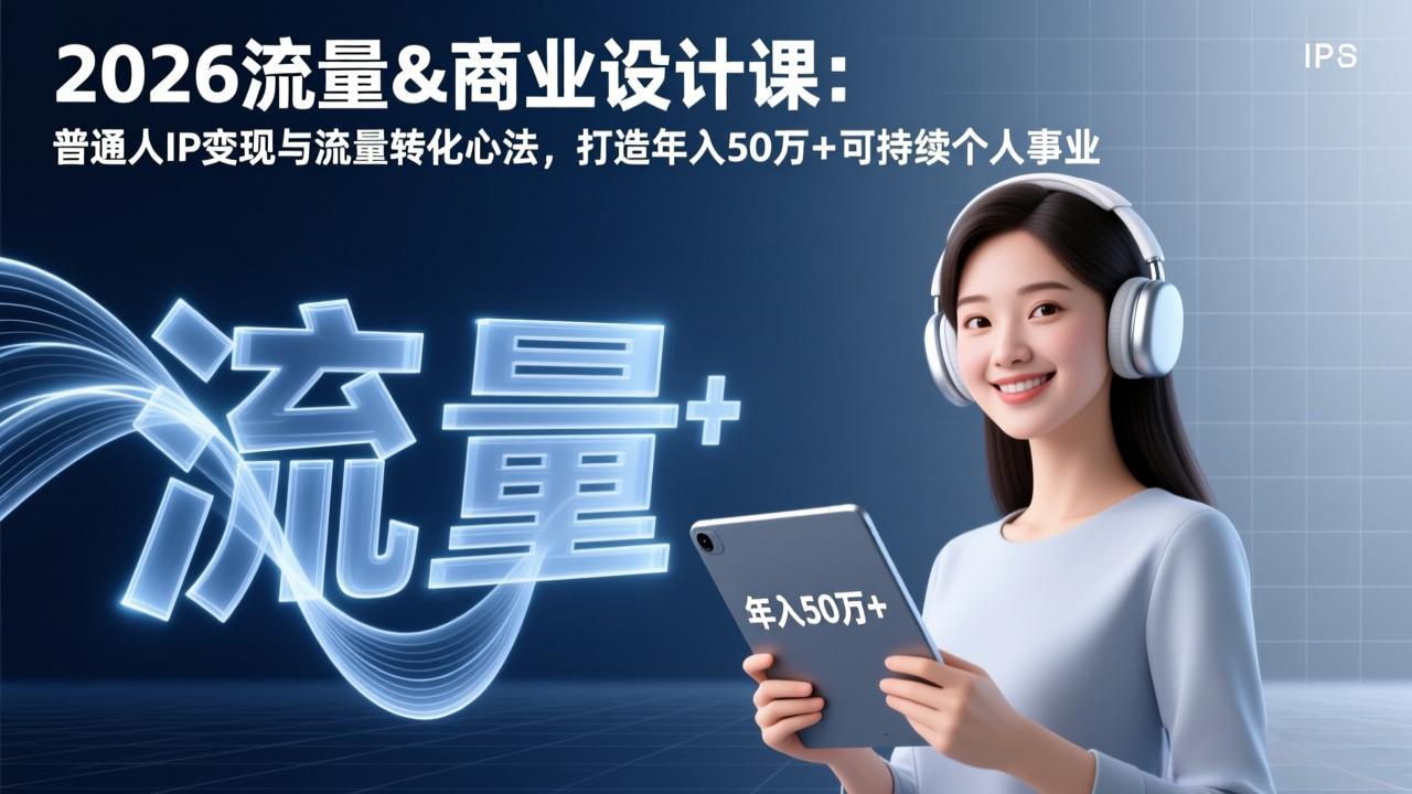 2026流量&商业设计课：普通人IP变现与流量转化心法，打造年入50万+可持续个人事业-万象聊项目