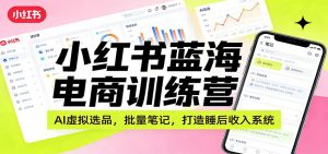 小红书蓝海电商训练营：AI虚拟选品，批量笔记，打造睡后收入系统-万象聊项目