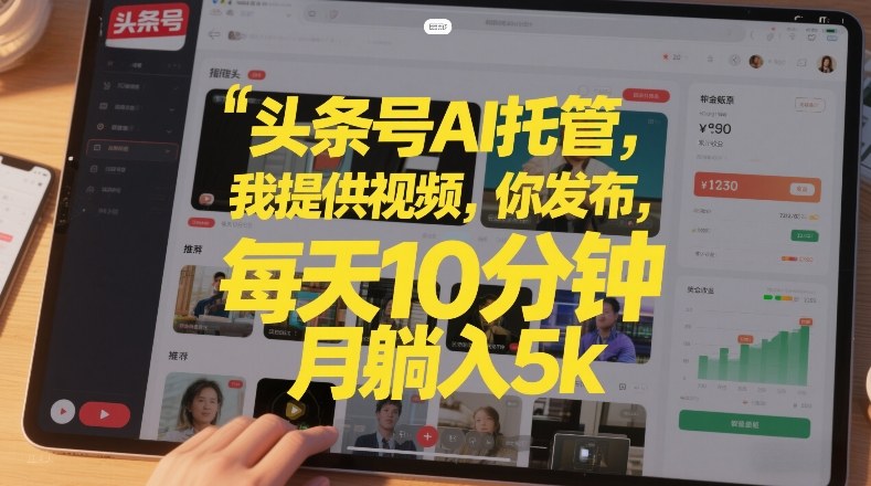 头条号AI托管，我提供视频，你发布，每天10分钟，月躺入5k+【揭秘】-万象聊项目