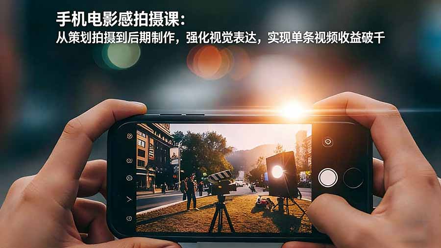 手机电影感拍摄课：从策划拍摄到后期制作，强化视觉表达，实现单条视频收益破千-万象聊项目