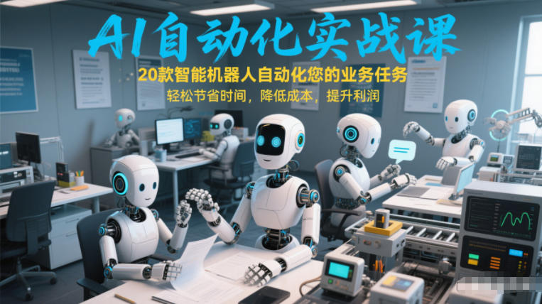 AI自动化实战课：20款智能机器人自动化您的业务任务，轻松节省时间，降低成本，提升利润-万象聊项目