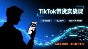 TikTok带货实战课,涵盖账号安全、暴力起号、选品与脚本制作,实现高效出单,周入数千美元-万象聊项目