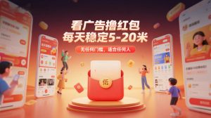 看广告撸红包，每天稳定5-20米，无任何门槛，适合任何人-万象聊项目