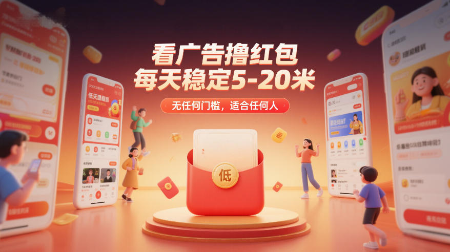 看广告撸红包，每天稳定5-20米，无任何门槛，适合任何人-万象聊项目