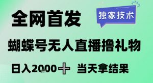 2026最新蝴蝶号无人直播掘金,独家技术,全网首发小白做了一个月收益3W,长期稳定可做【揭秘】-万象聊项目