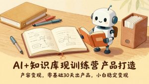 AI+知识库变现训练营，产品打造、内容创作、全平台变现，零基础30天出产品，小白稳定变现-万象聊项目