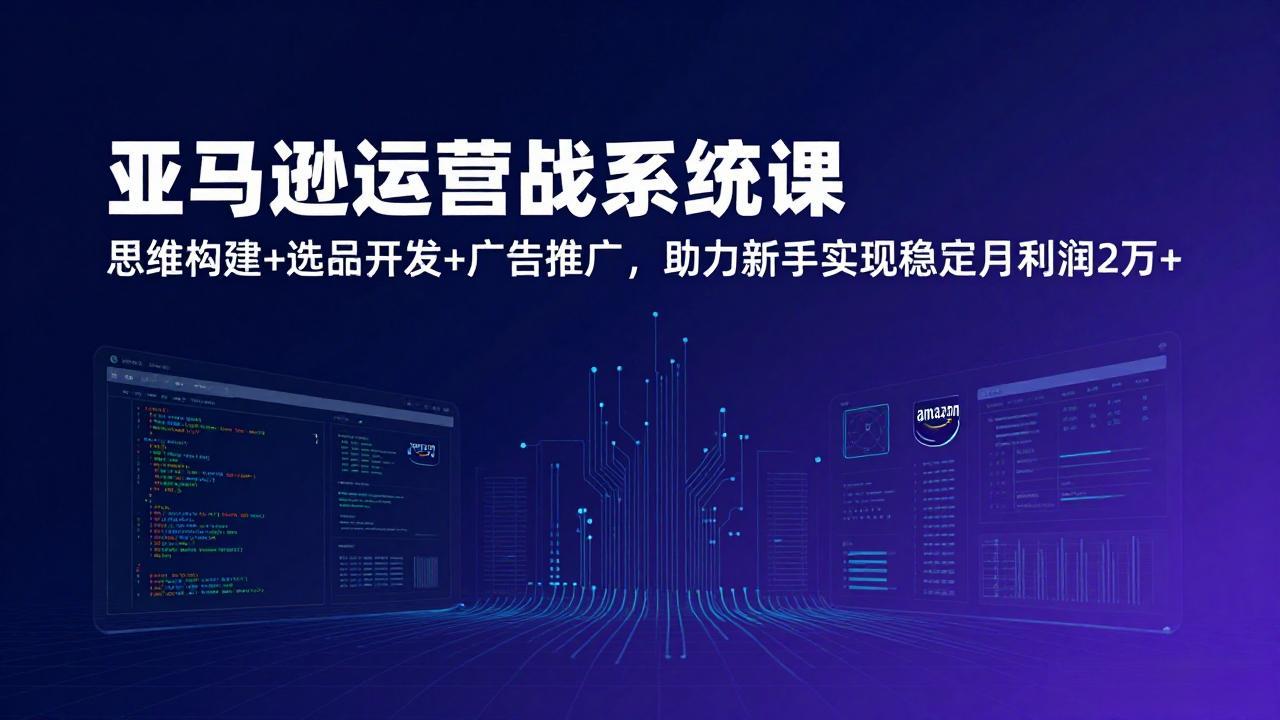 亚马逊运营实战系统课，思维构建+选品开发+广告推广，助力新手实现稳定月利润2万+(更新-万象聊项目