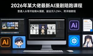 26年某大佬最新Ai漫剧陪跑课程，普通人从零开始做AI漫剧，副业月入2W+-万象聊项目