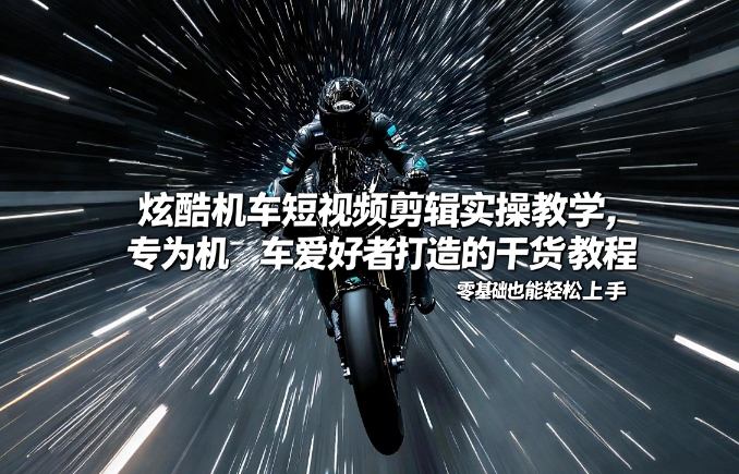 炫酷机车短视频剪辑实操教学，专为机车爱好者打造的干货教程，零基础也能轻松上手-万象聊项目